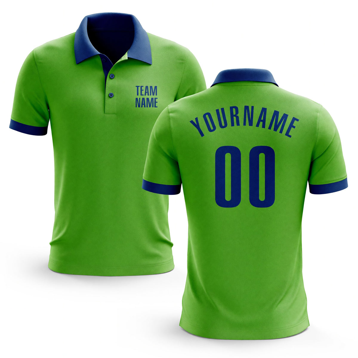 Custom Neon Green Royal Performance Golf Polo Shirt