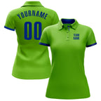 Custom Neon Green Royal Performance Golf Polo Shirt photo 2