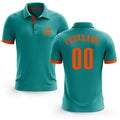 Custom Aqua Orange Performance Golf Polo Shirt