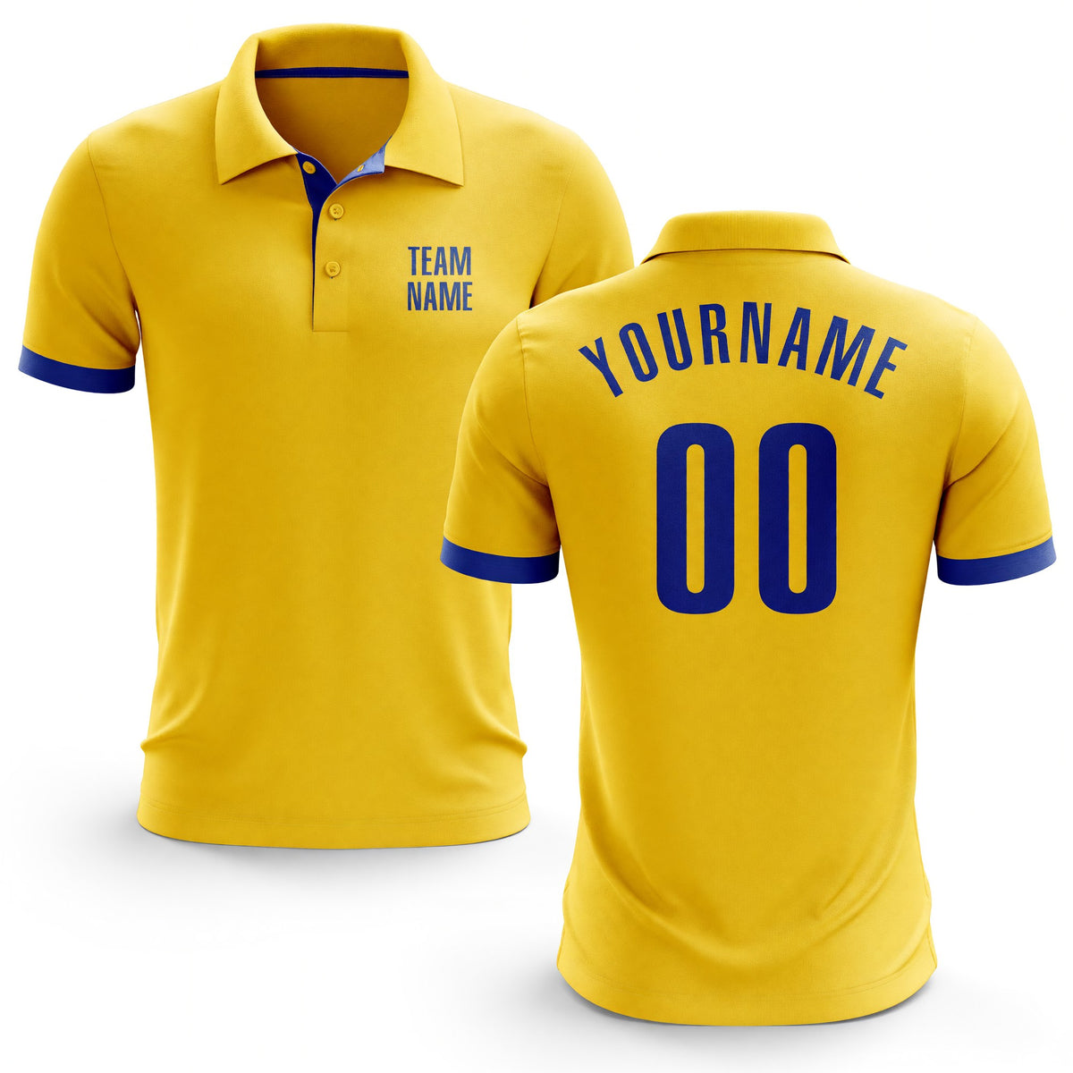 Custom Yellow Royal Performance Golf Polo Shirt