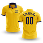 Custom Yellow Navy Performance Golf Polo Shirt