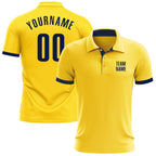 Custom Yellow Navy Performance Golf Polo Shirt photo 1