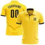 Custom Yellow Black Performance Golf Polo Shirt photo 1