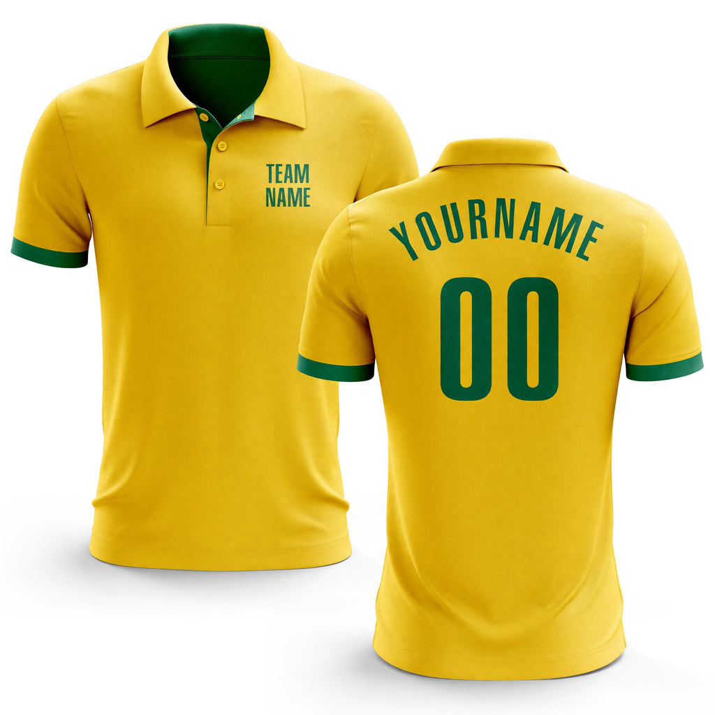 Custom Yellow Kelly Green Performance Golf Polo Shirt