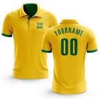 Custom Yellow Kelly Green Performance Golf Polo Shirt