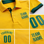 Custom Yellow Kelly Green Performance Golf Polo Shirt detail