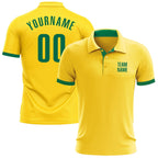 Custom Yellow Kelly Green Performance Golf Polo Shirt photo 1