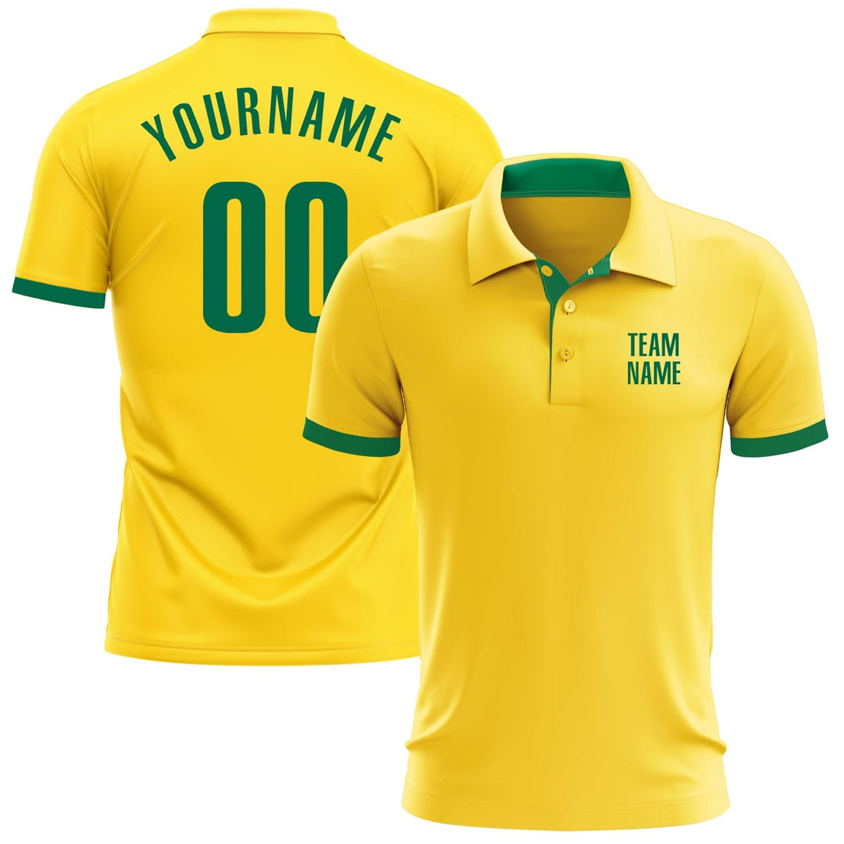 Custom Yellow Kelly Green Performance Golf Polo Shirt photo 1