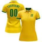 Custom Yellow Kelly Green Performance Golf Polo Shirt photo 2