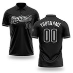 Custom Black White Performance Vapor Golf Polo Shirt