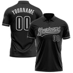 Custom Black White Performance Vapor Golf Polo Shirt photo 1