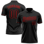 Custom Black Red Performance Vapor Golf Polo Shirt photo 1
