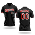 Custom Black Red-White Performance Vapor Golf Polo Shirt