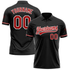 Custom Black Red-White Performance Vapor Golf Polo Shirt photo 1
