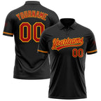 Custom Black Red-Gold Performance Vapor Golf Polo Shirt photo 1