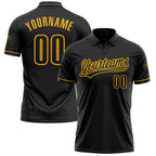 Custom Black Black-Gold Performance Vapor Golf Polo Shirt photo 1