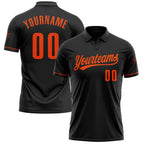 Custom Black Orange Performance Vapor Golf Polo Shirt photo 1