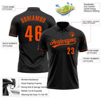 Custom Black Orange Performance Vapor Golf Polo Shirt photo 3