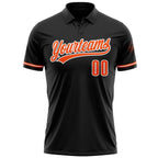 Custom Black Orange-White Performance Vapor Golf Polo Shirt photo 2