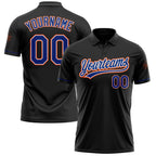 Custom Black Royal-Orange Performance Vapor Golf Polo Shirt photo 1