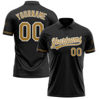Custom Black Old Gold-White Performance Vapor Golf Polo Shirt photo 1