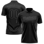 Custom Black Black-Steel Gray Performance Vapor Golf Polo Shirt photo 1