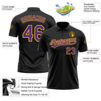 Custom Black Purple-Gold Performance Vapor Golf Polo Shirt photo 3