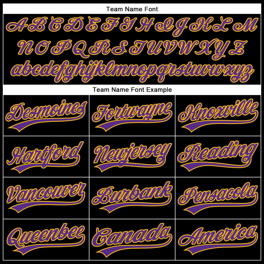 Custom Black Purple-Gold Performance Vapor Golf Polo Shirt photo 4