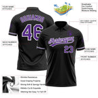 Custom Black Purple-White Performance Vapor Golf Polo Shirt photo 3