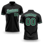 Custom Black Kelly Green-White Performance Vapor Golf Polo Shirt