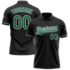 Custom Black Kelly Green-White Performance Vapor Golf Polo Shirt photo 1