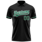 Custom Black Kelly Green-White Performance Vapor Golf Polo Shirt photo 2
