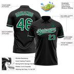 Custom Black Kelly Green-White Performance Vapor Golf Polo Shirt photo 3