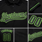 Custom Black Black-Neon Green Performance Vapor Golf Polo Shirt detail