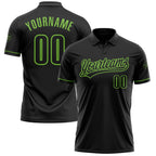 Custom Black Black-Neon Green Performance Vapor Golf Polo Shirt photo 1