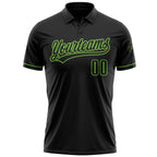 Custom Black Black-Neon Green Performance Vapor Golf Polo Shirt photo 2