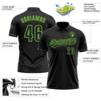 Custom Black Black-Neon Green Performance Vapor Golf Polo Shirt photo 3