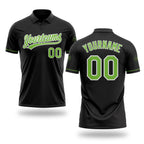 Custom Black Neon Green-White Performance Vapor Golf Polo Shirt