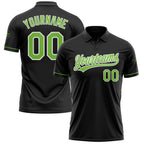 Custom Black Neon Green-White Performance Vapor Golf Polo Shirt photo 1