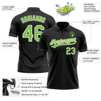 Custom Black Neon Green-White Performance Vapor Golf Polo Shirt photo 3