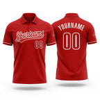 Custom Red White Performance Vapor Golf Polo Shirt