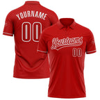 Custom Red White Performance Vapor Golf Polo Shirt photo 1