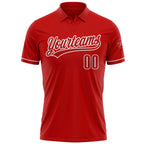 Custom Red White Performance Vapor Golf Polo Shirt photo 2