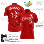 Custom Red White Performance Vapor Golf Polo Shirt photo 3