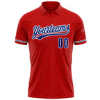 Custom Red Royal-White Performance Vapor Golf Polo Shirt photo 2