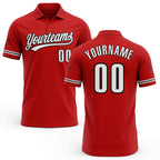 Custom Red White-Black Performance Vapor Golf Polo Shirt