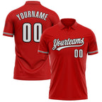 Custom Red White-Black Performance Vapor Golf Polo Shirt photo 1