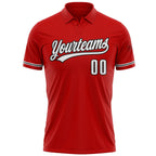 Custom Red White-Black Performance Vapor Golf Polo Shirt photo 2