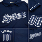 Custom Navy Navy-White Performance Vapor Golf Polo Shirt detail