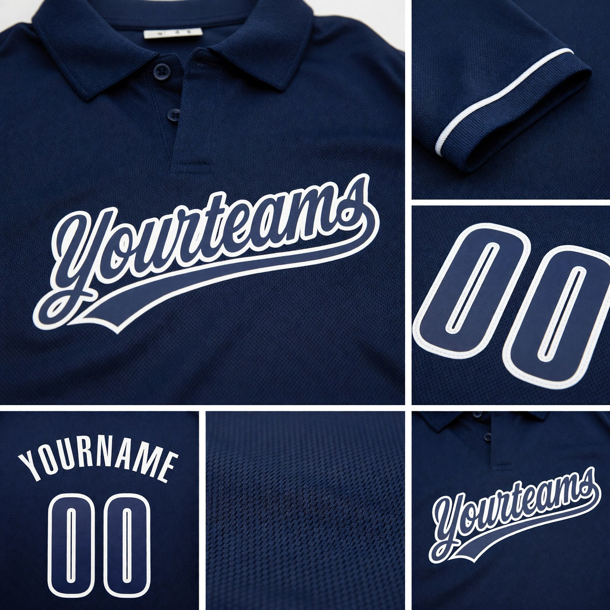 Custom Navy Navy-White Performance Vapor Golf Polo Shirt detail
